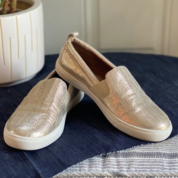 Susina Gold Metallic Slip On Sneakers - Picture 1 of 6